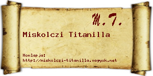 Miskolczi Titanilla névjegykártya